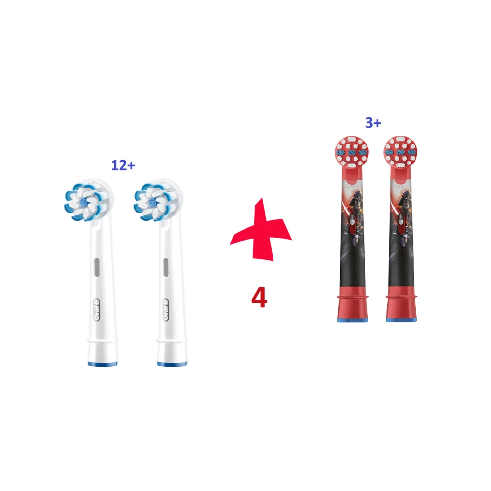 Насадки для зубної щітки ORAL-B 4 шт. (2 шт. Sensi Ultra Thin, 2шт. дитячі)
