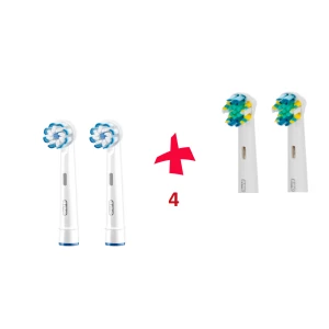 Зображення товара - Насадки для зубної щітки ORAL-B 4 шт. (2 шт. Sensitive Clean, 2шт. Floss Action)
