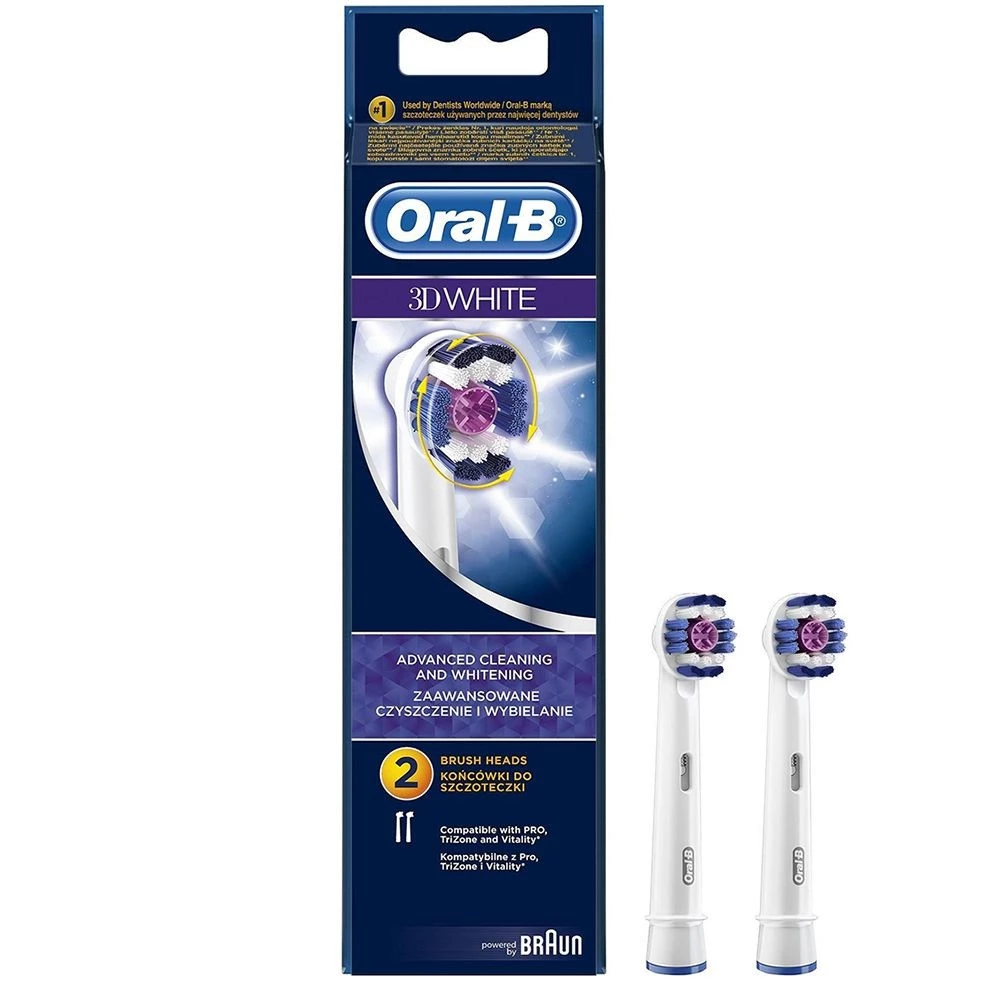 Насадки для зубної щітки Braun ORAL-B 3D White 2 шт. (EB18)