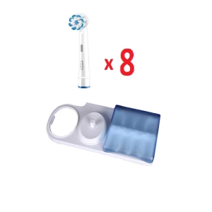 Зображення товара - 8 насадок для електрощітки Oral-b Sensi Ultra Thin EB60 + підставка з кришкою