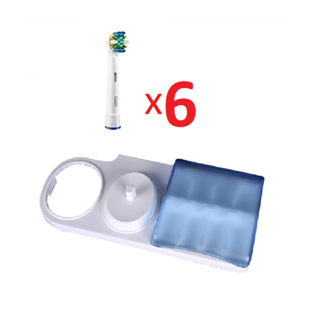 6 насадок для зубної щітки ORAL-B Floss Action (EB25) + підставка з кришкою