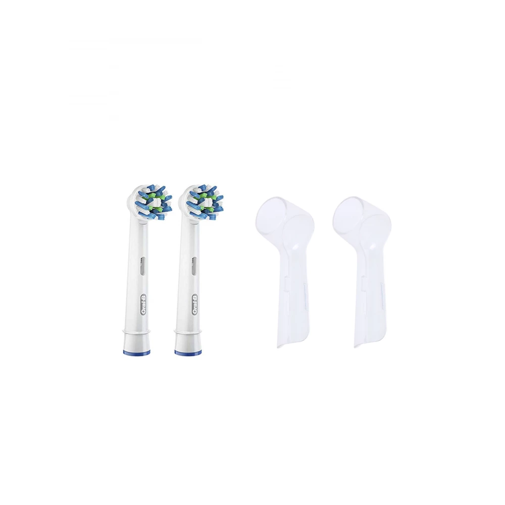 2 насадки для зубної щітки Braun ORAL-B CrossAction EB50 + ковпачки