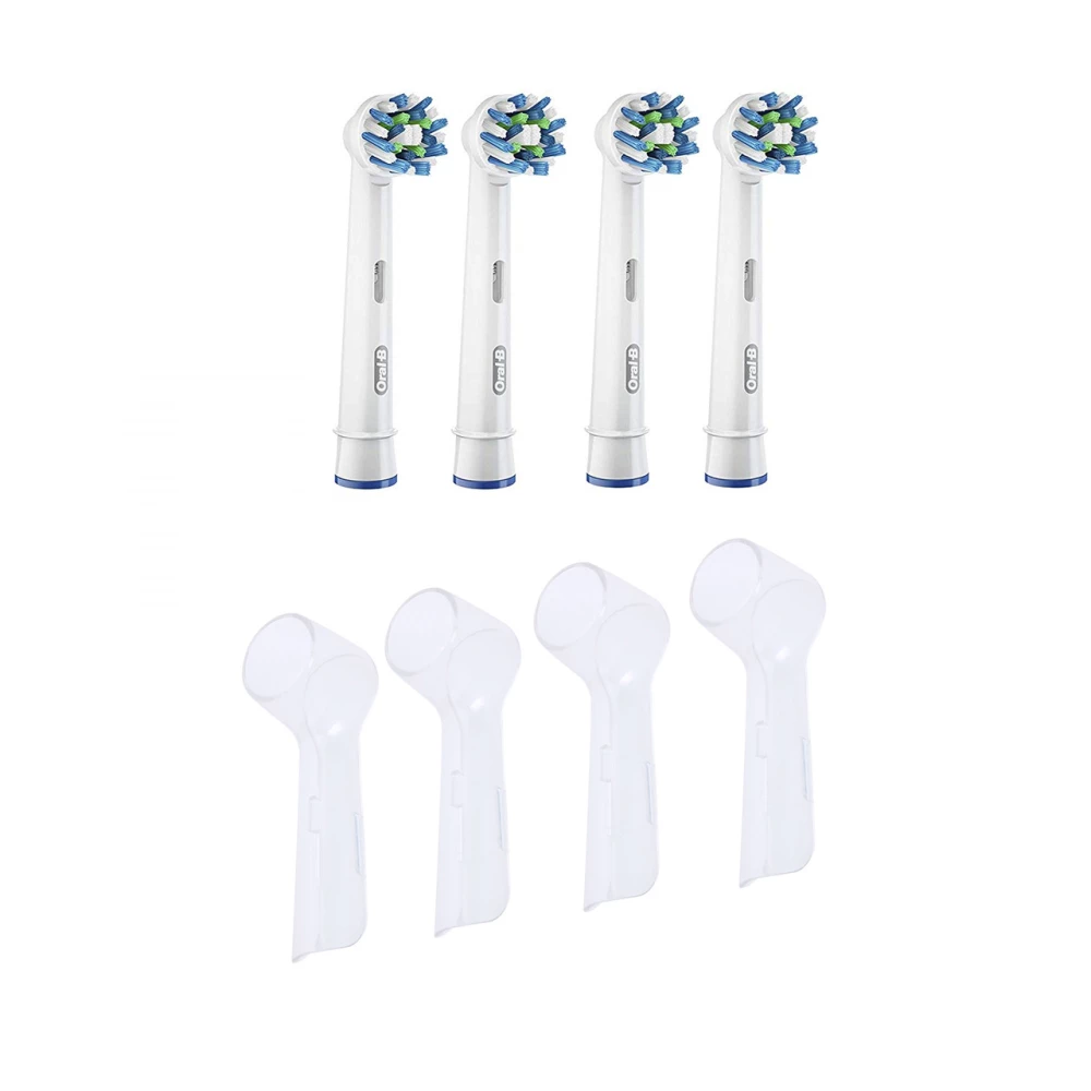 4 Насадки для зубної щітки Braun ORAL-B Cross Action EB50 + ковпачки