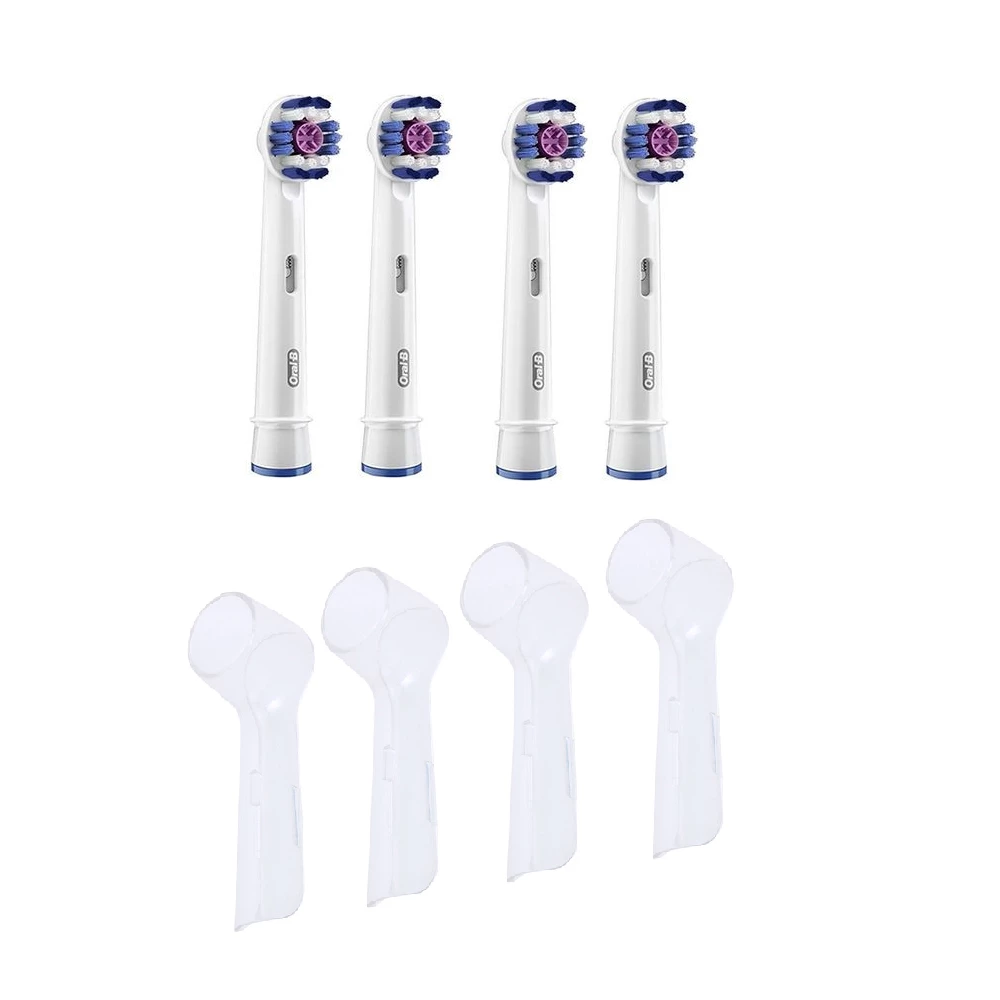 4 насадки для зубної щітки ORAL-B 3D White+ ковпачки