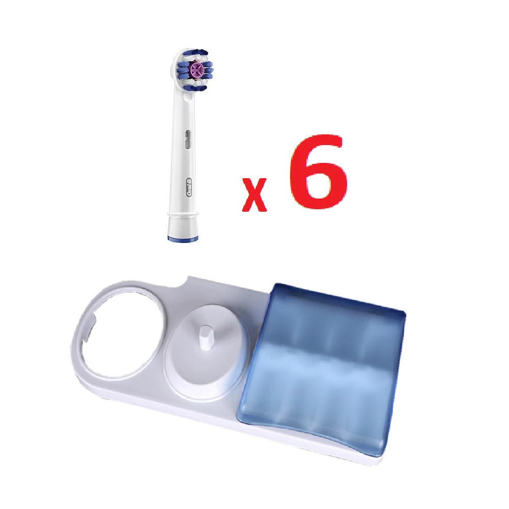 6 насадок для зубної щітки ORAL-B 3D White+ підставка з кришкою