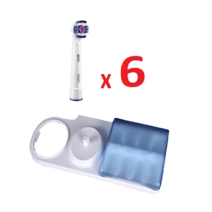 Зображення товара - 6 насадок для зубної щітки ORAL-B 3D White+ підставка з кришкою