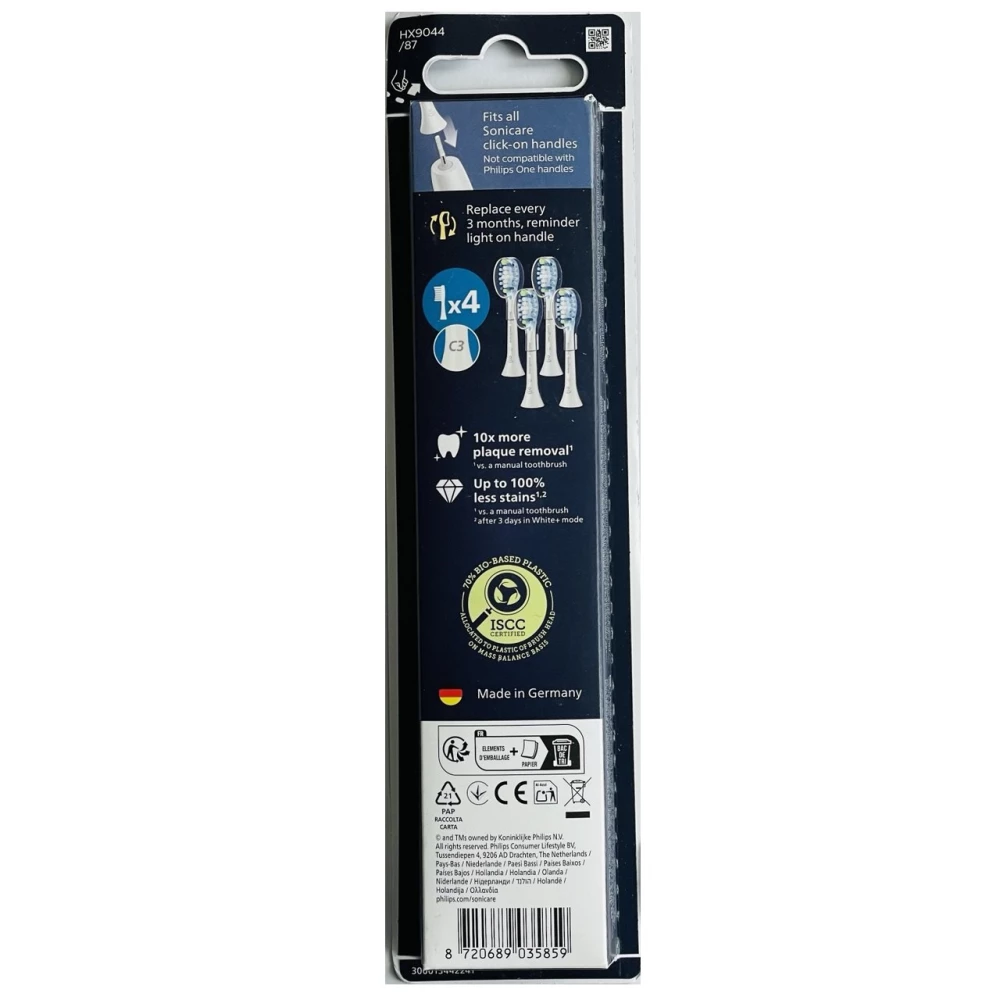 Насадки для зубної щітки Philips Sonicare C3 Plaque Defence HX9044/87 (4 шт.)