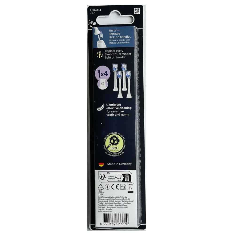 Насадки для зубної щітки Philips Sonicare S2 Sensitive  HX6054/87 (4 шт.)