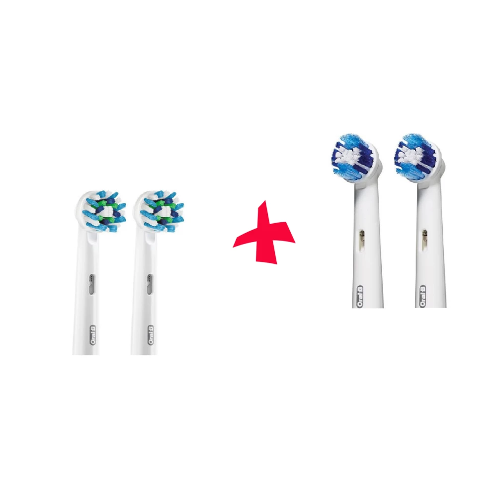 Насадки для зубної щітки ORAL-B 4 шт. (2 шт. Cross Action, 2шт. Precision Clean)