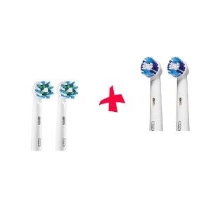 Зображення товара -  Насадки для зубної щітки ORAL-B 4 шт. (2 шт. Cross Action, 2шт. Precision Clean)