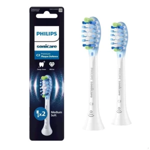 Зображення товара -  Насадка для електричної зубної щітки Philips Sonicare C3 Premium Plaque Defence White HX9042/87