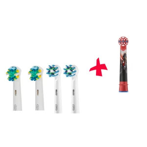Зображення товара - Насадки для зубної щітки ORAL-B 5 шт. (2 шт. Cross Action, 2шт. Floss Action, 1 дитячий)
