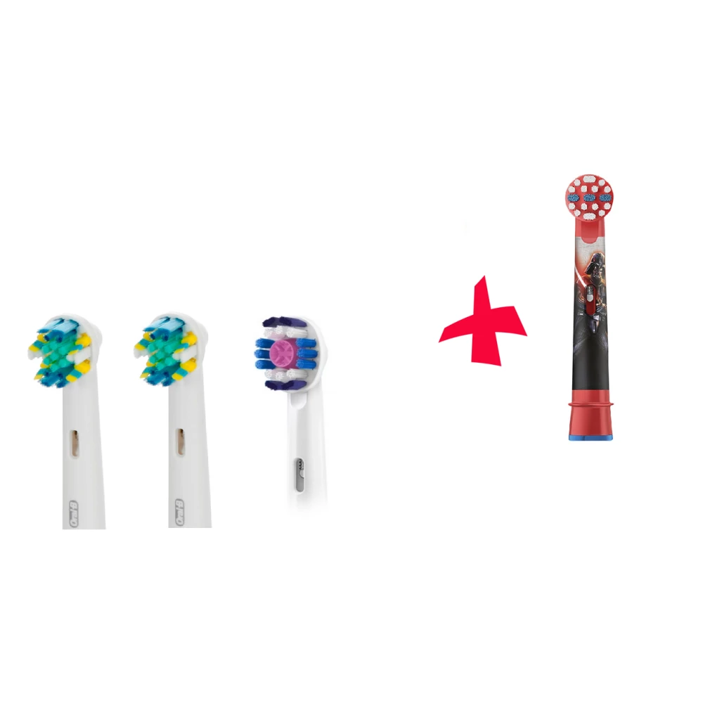 Насадки для зубної щітки ORAL-B 4 шт. (1 шт. 3D-White, 2шт. Floss Action, 1 дитячий)