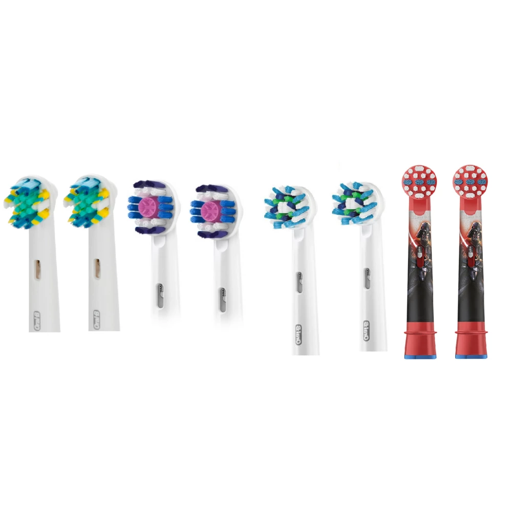 Насадки для зубної щітки ORAL-B 8 шт. (2шт. Floss Action, 2 шт. 3D-White, 2шт. Cross Action, 2 шт. дитячі)