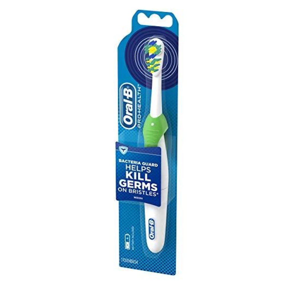 Зубна щітка Oral-B Cross Action 3D White на батарейці, B1010F зелена
